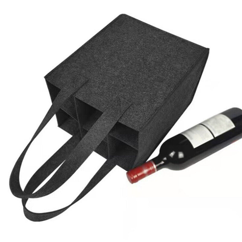 Wine Handbag Storage Bag Felt Beer Wine Protective 6 Bottles Divider Handbag
