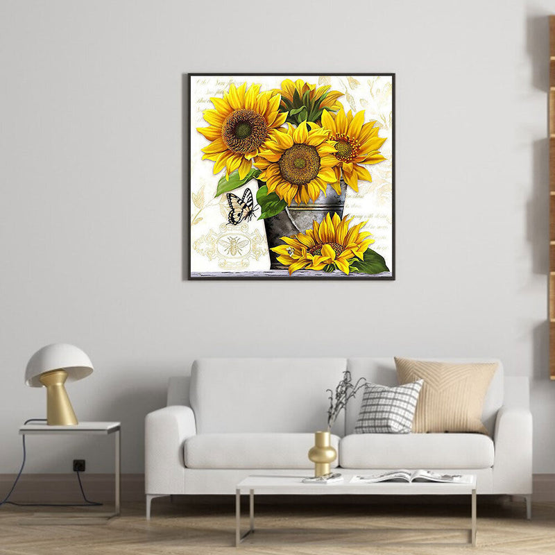 5D DIY Diamond Painting Kits Full Round Drill Sunflower Bouquet Mosaic