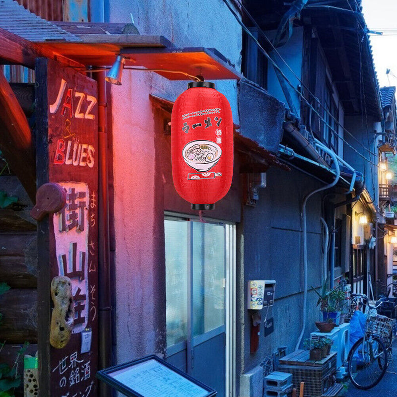 25cm Painting Lantern Japanese Style Fabric Hanging Restaurant Decor (A) Newly