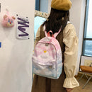 #A Gradient School Bags Large Capacity Nylon Daypacks Adjustable Strap for Sho