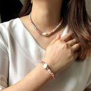Polymer Clay Beads-Flat Round Spacer Beads DIY Jewelry Marking Kit for Bracelet