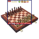 International Chess Set, Standard Chess Board Metal Pieces Kit for Kids Adu