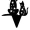 Simulation Hollow Black Cat Dogs Silhouette Courtyards Insert Card Art Ornament