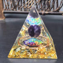 Orgone Pyramid Crystal Amethyst Peridot Healing Stone Energy Generator (C) Newly