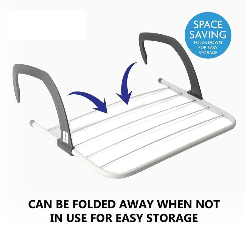 Durable Iron Storage 5 Bar Towel Holder Laundry Hanger Rail Dryer Clothes Airer