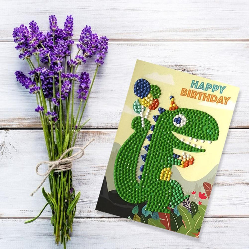 4pcs DIY 5D Special Diamond Painting Gifts Happy Birthday Cards Party Mosaic Kit