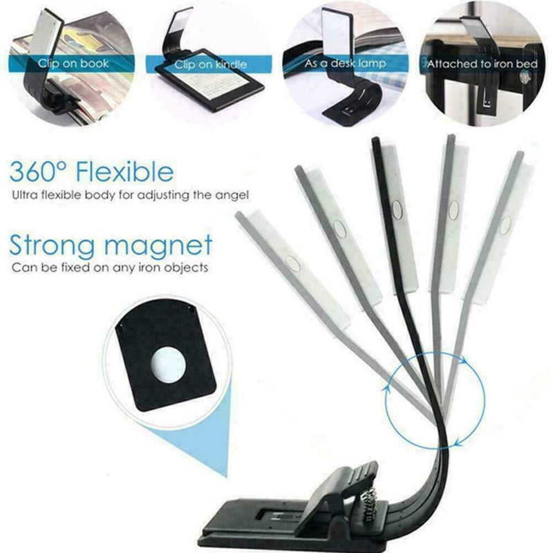 Portable LED Reading Book Light Detachable Flexible For Kindle USB F2N5 B3L9