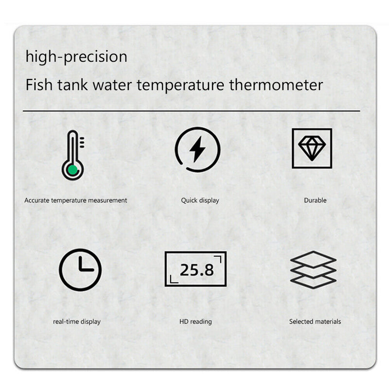 Aquarium LCD Digital Thermometer High Precision Temperature Meter (White)