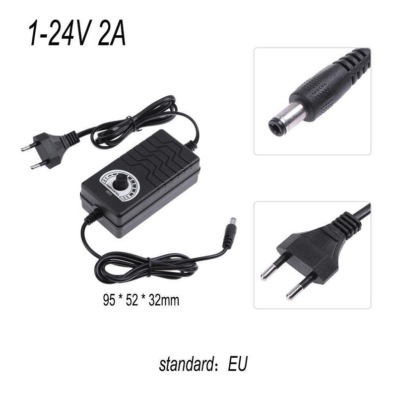 AC to DC Adapter 3-24V 2A Adjustable Power Supply Motor Speed Controller EU