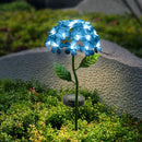 LED Solar Light Hydrangea Flower Lawn Stakes Lamp Outdoor Art Decor (Blue) Newly