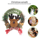 Christmas Wreath Welcome Ornament Elk Reindeer Artificial Berry Pine Branch