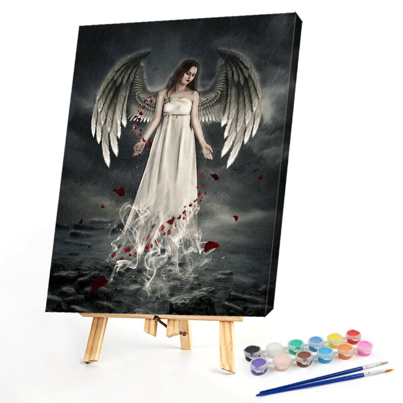 Angel Wings Oil Paint By Numbers Kits DIY Handpainted on Canvas Wall Art