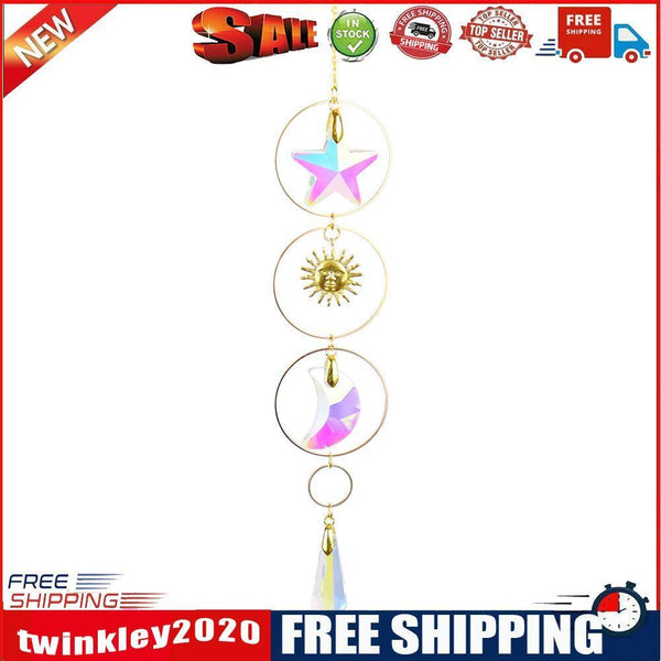Metal Rainbow Collection Hanging Star Moon Crystal Prisms Home Decor (36)