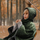 Fashion Winter Warm Ponchos Cape Solid Color Sleeping Bag Outdoor Wearable