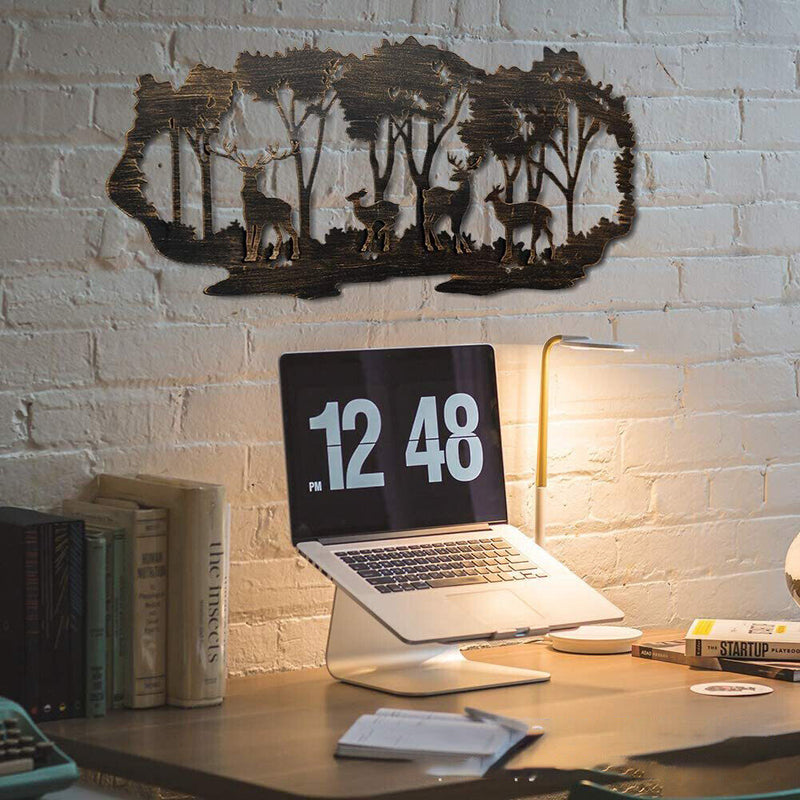 Metal Iron Forst Deer Silhouette Ornament Pendant Bedroom Window Garden Dec