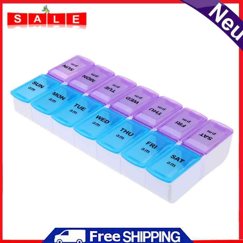 occitop 14 Slot 7-Day Pill Organization Box Weekly Case Travel Medicine