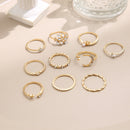 Fashion Hollow Diamond Moon Heart Leaf Ladies Ring Wedding Party Jewelry Gift