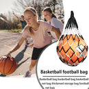 Football Net Bag Nylon Soccer Basketball Volleyball Carry Bag (Black White)