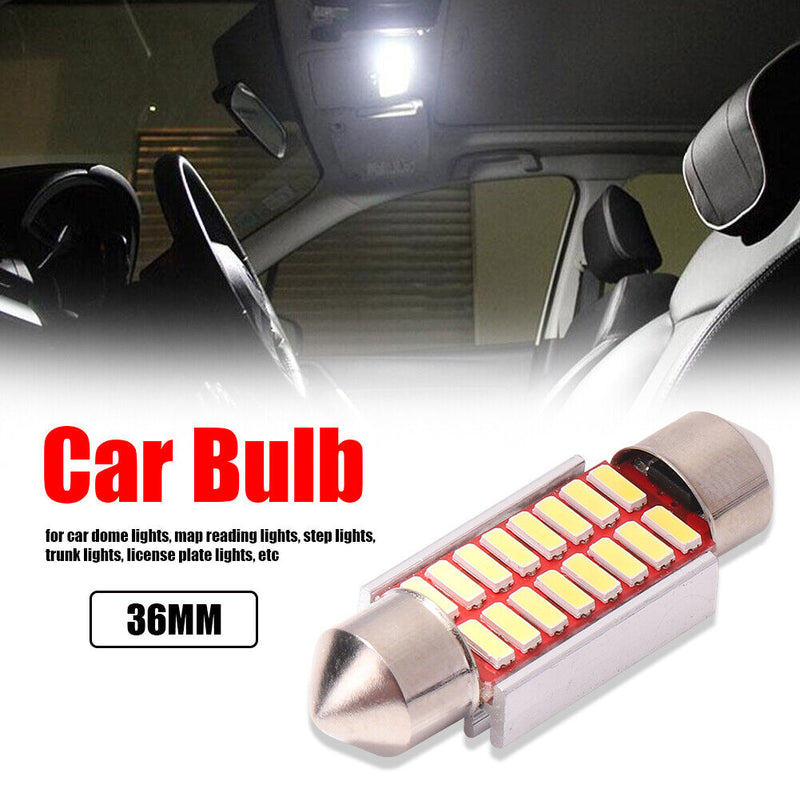 Festoon Base LED Car Bulb 31mm 36mm 6000K 4014 SMD Canbus Reading Dome Lamp Bulb