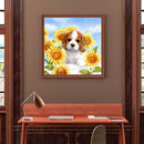5D Diamond Painting Puppy Sunflower Full Round Drill Mosaic DIY Rhinestone Arts