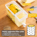 Drink Dispenser Leak-Proof Spigot Clear Storage with Filter Screen (Yellow)