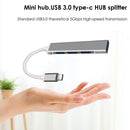 USB C HUB USB 3.0 Type-C Hub 4 Ports Splitter Adapter for PC (C809 Grey)
