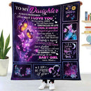 Reversible Flannel To My Daughter Letter Butterfly Purple Sofa Blanket (L) Newly