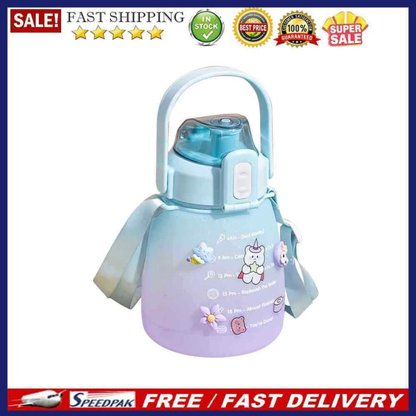 1.3L Large-capacity Water Bottle with Time Mark Leak-proof Cup for Outdoor Sp