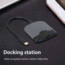 USB-C to HDMI-compatible PD USB3.0 4K HUB Adapter for Switch (Red Blue)