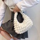 Fashion Pleated Armpit Bag Women Bubble Designer Travel Shoulder Handbag Purses