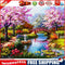 DIY Paint By Number Kit Small Bridge Flowing Water No Frame for Home Decor