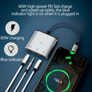 PD 60W USB C to 3.5mm Converter Cable Type-C Audio Adapter Earphone Jack