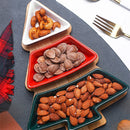 Tableware Christmas Tree Shape Ceramic Dish Dessert Fruit Plate Snack Plate