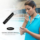 10pcs Aluminum Alloy Whistle Outdoor Survival Basketball Referee Whistle Black