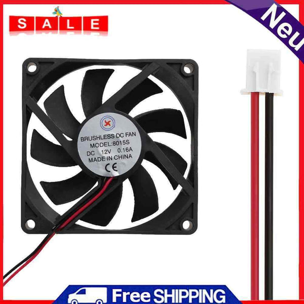 Hillrong Rumore 8015S DC12V 0.16A 80x80x15mm Fan DC Cooling Fan