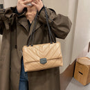 Casual Lattice Solid Color Messenger Tote Autumn Women Shoulder Chain Bag Clutch