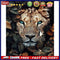 Oil Paint By Numbers Flowers Lion Frameless Picture Craft Kit for Living Ro