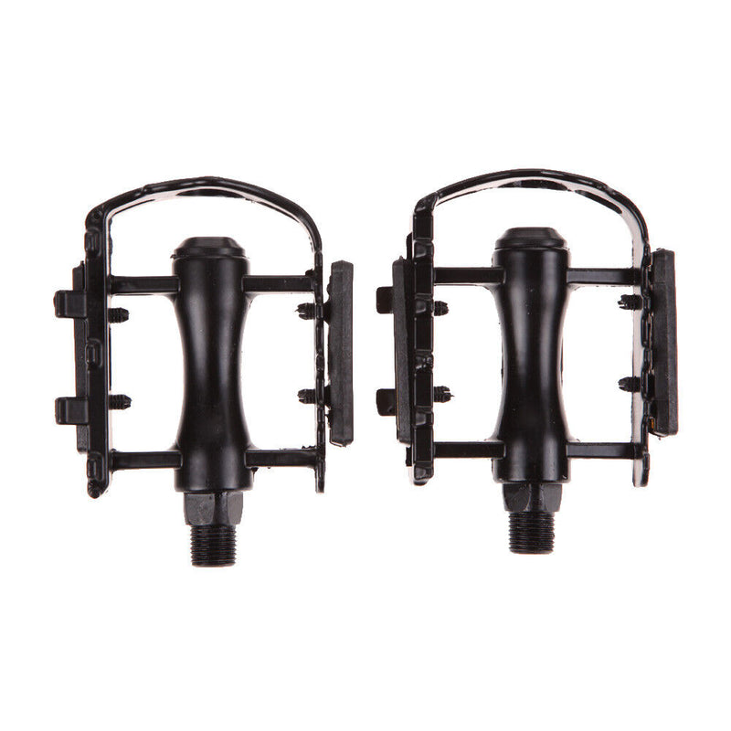 1 Pair BMX MTB Aluminium Alloy Mountain Bicycle 9/16" Pedals Flat(Black)