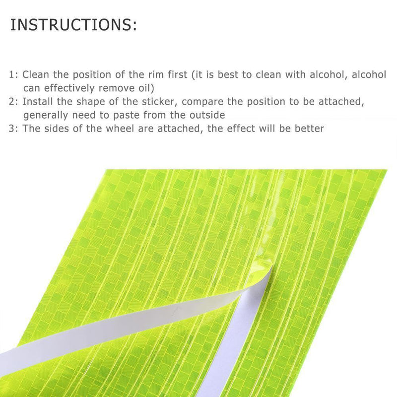 Bike Bicycle Cycling Motorcycle Wheel Tire Tyre Reflective Stickers(Yellow)