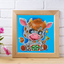 5D DIY Diamond Painting Cow Partial Special Shape Drill Mosaic (UP147) Newly