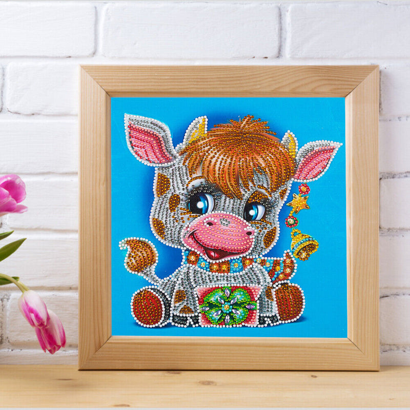 5D DIY Diamond Painting Cow Partial Special Shape Drill Mosaic (UP147) Newly