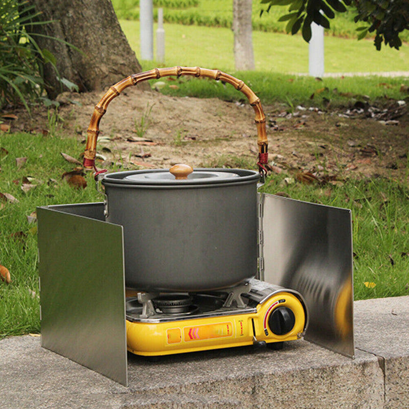 Foldable Gas Stove Windshield Outdoor Camping Cooking Picnic Wind Screen Newly
