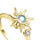 Anti Stress Rings Adjustable Opening Rotatable Jewelry Sun Flower (Golden) Newly