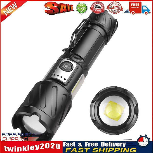 XHP160+ COB+ 12xLED Portable Torch USB Rechargeable Waterproof Flashlight Newly