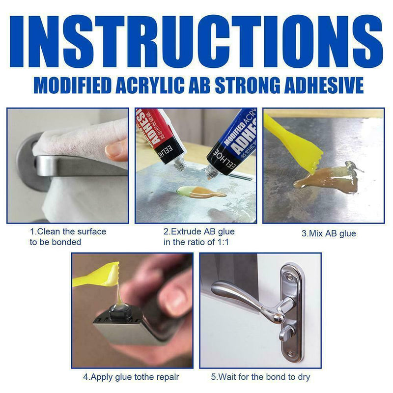 Metal Repairing Adhesive Super Glue Iron Steel Auto Radiator 2 Water Tool E6B4