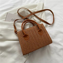 Straw Beach Tote Shoulder Bags Women Hand-Woven Leather Crossbody Handbag Purse