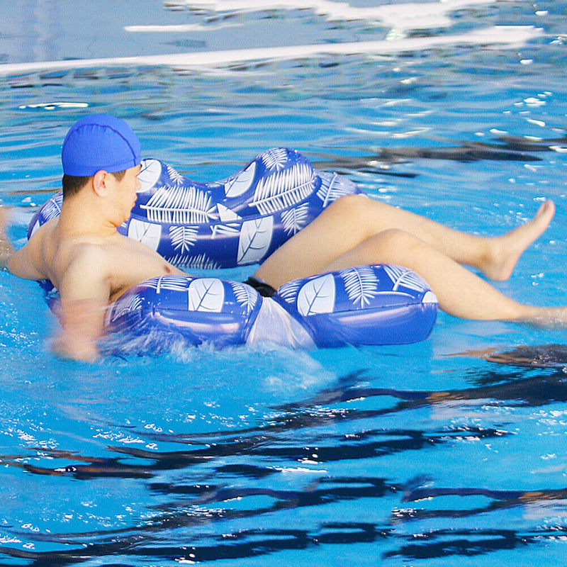 Summer Water Hammock Pool Beach Lounger Floating Sleeping Cushion (Blue) Newly