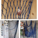 Decorative Nautical Fishing Net Seaside Wall Beach Party Sea Shell (Blue)
