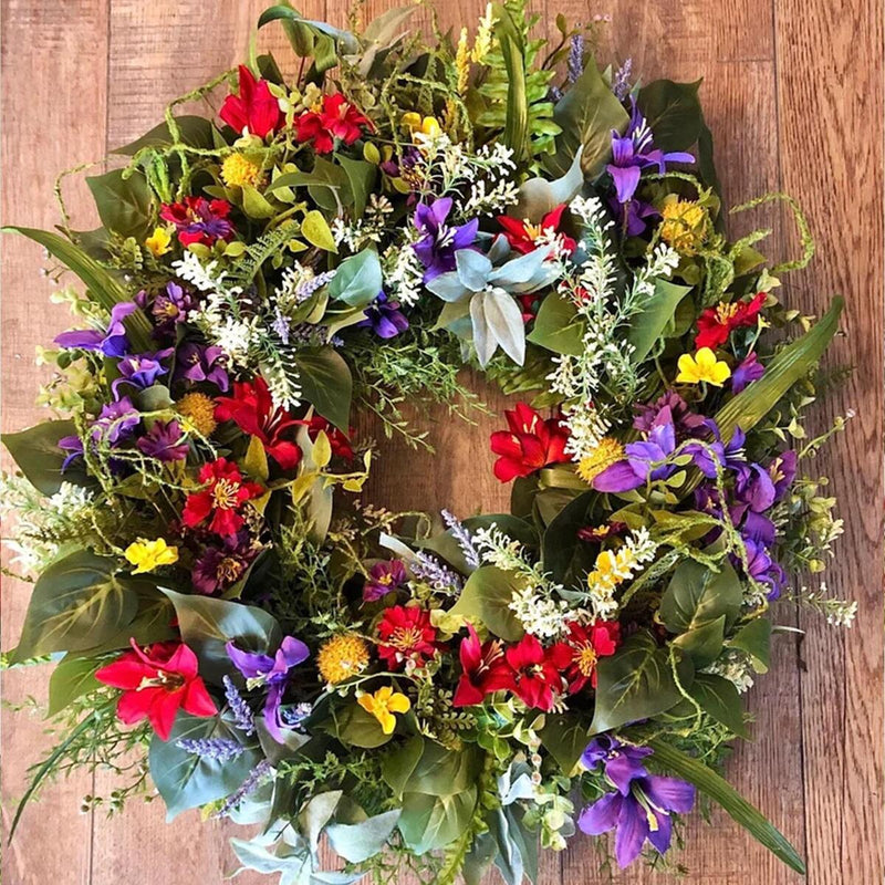 Wildflower Wreath Summer Spring Garland Flower Decor Ornaments Wedding Party: