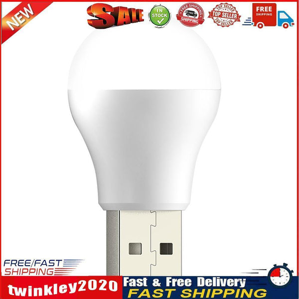 USB Night Bulb Portable Small Book Lamps LED Reading Light (White Light) Newly